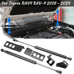 2PCS/SET Front Hood Engine Bonnet Gas Struts Bars Shock Spring Lift Support Rod For Toyota RAV4 2019 2020 - 2024 Car Accessories