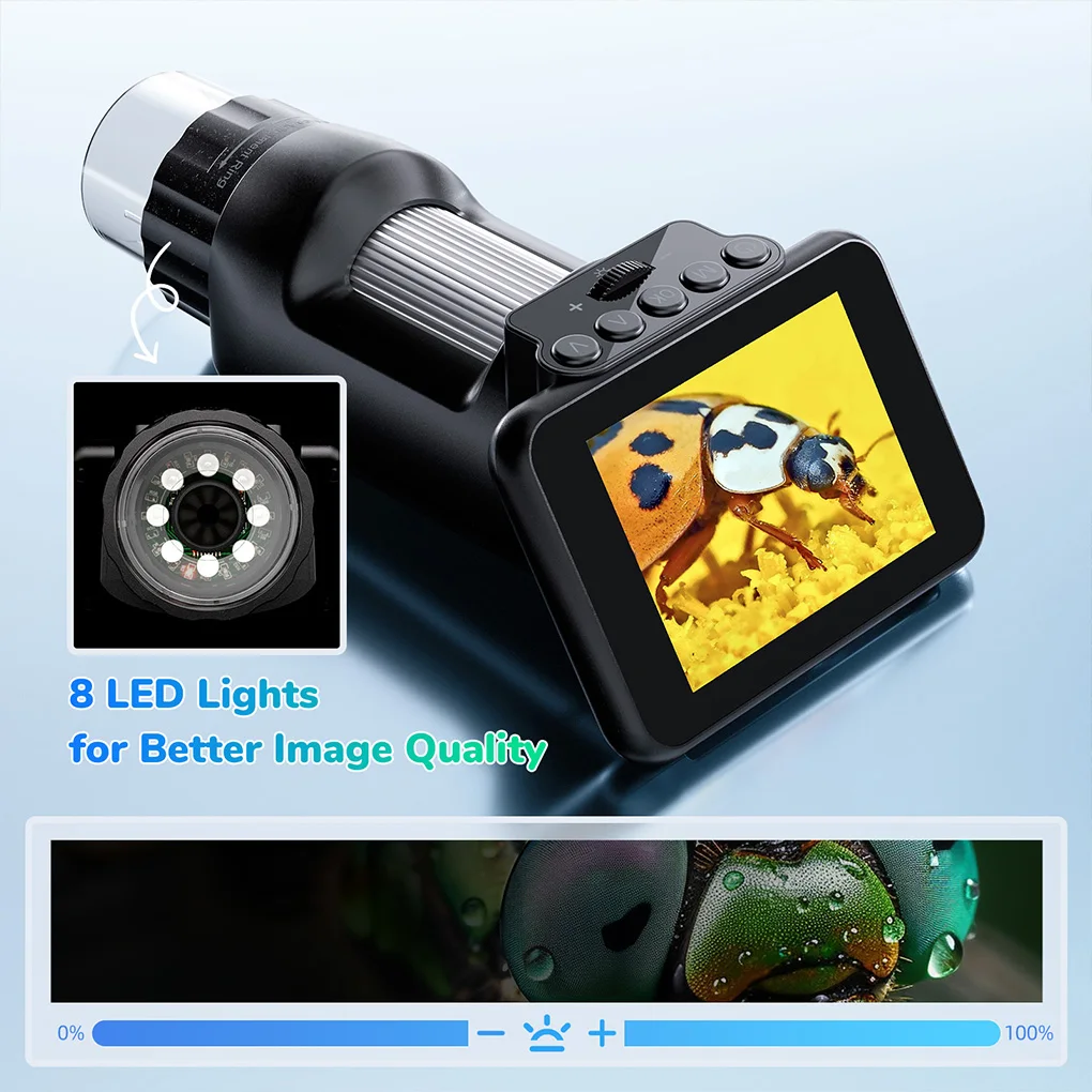 Portable 2.8" LCD Screen Pocket Microscope Kit for Kids USB Coin Magnifier Handheld Microscope For Kids