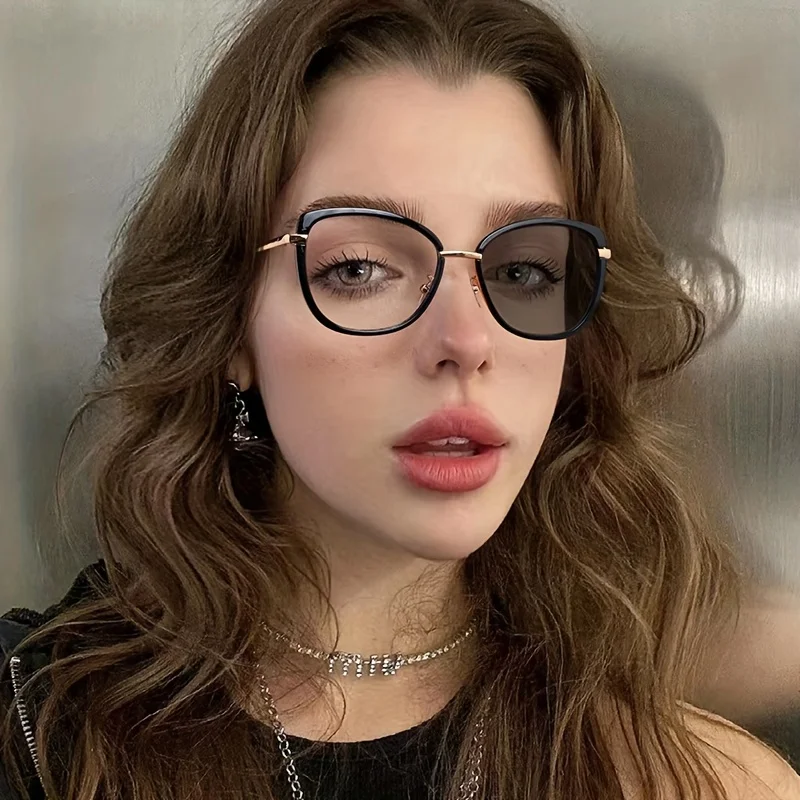 

1 pair of new color-changing anti-blue light glasses, fashionable and personalized women's glasses, effectively block blue light