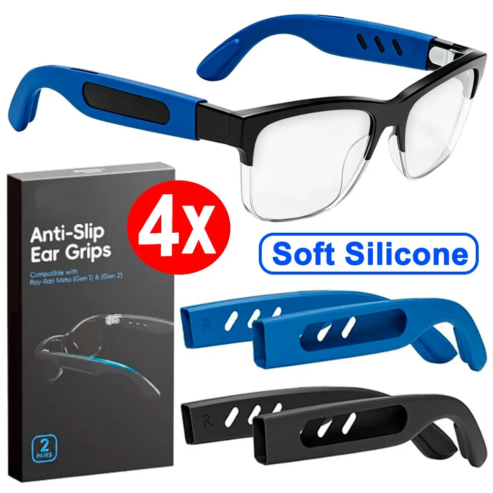 Soft Silicone Anti Slip Grip Ear Clip for Glasses Secure Fit During Workout Daily Use for Ray-Ban Meta Wayfarer/Skyler/Headliner