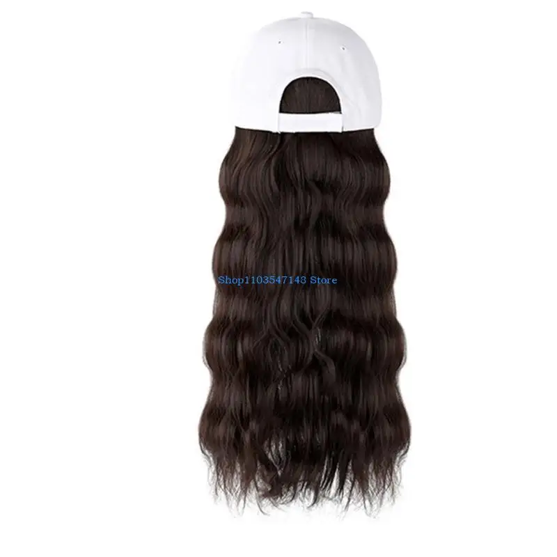 

P88B Baseball Cap With Hair Extensions Long Wavy Curly Baseball Cap Hair