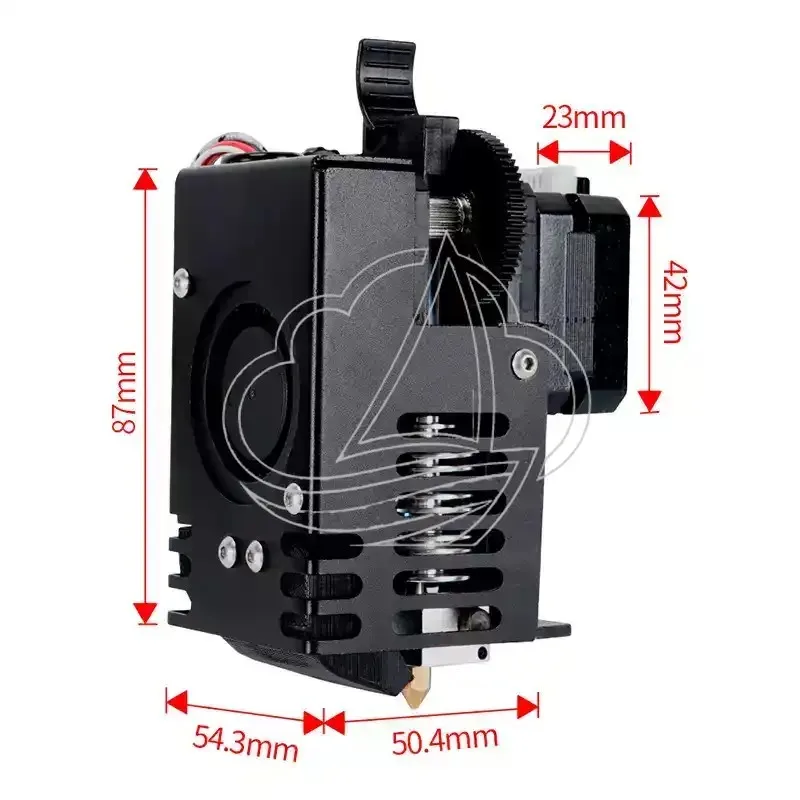 3D Printer Extrusion Head Kit with Heating Block Heat Sink Throat - Replacement Parts for 3D Printing Equipment