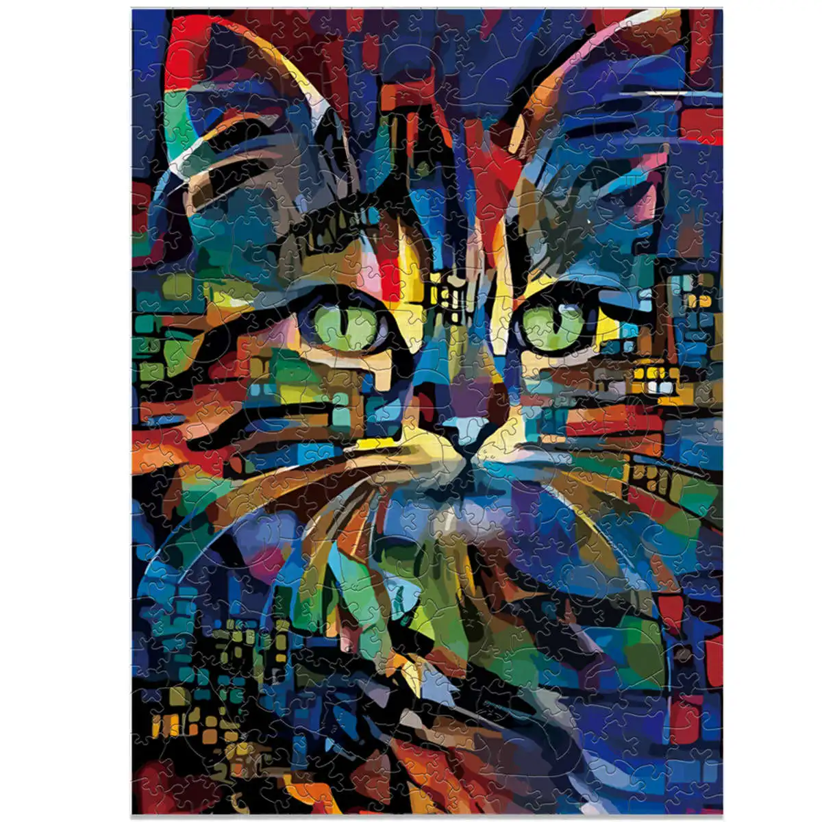 Interesting Cat Wooden Animal Jigsaws Games Holiday Gifts Rectangle Wood Puzzle Kids Adults High-quality  Brain Twister DIY Toys