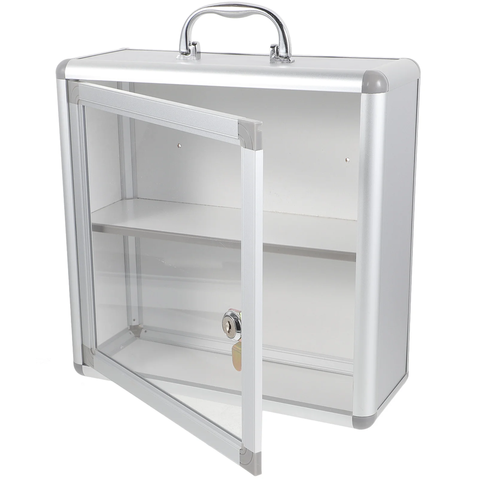 صندوق دواء معلق على الحائط معدني ذو سعة كبيرة وقفل أمان صندوق تخزين الطوارئ للاستخدام المنزلي والمكتب المجتمعي #2