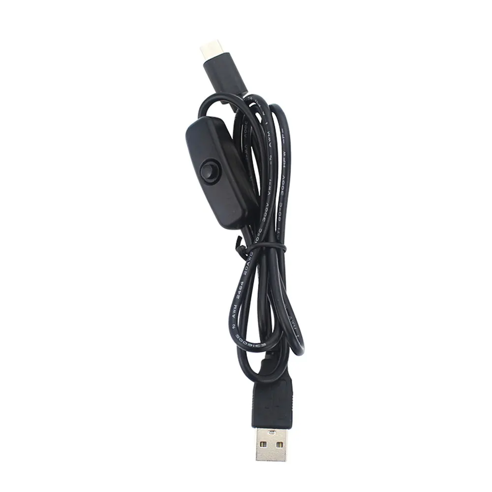 สายเคเบิลอะแดปเตอร์ไฟ5V 3A USB ไปยังสายแหล่งจ่ายไฟชนิด C พร้อมปุ่มเปิดปิดสำหรับเปลี่ยนราสเบอร์รี่ Pi 4
