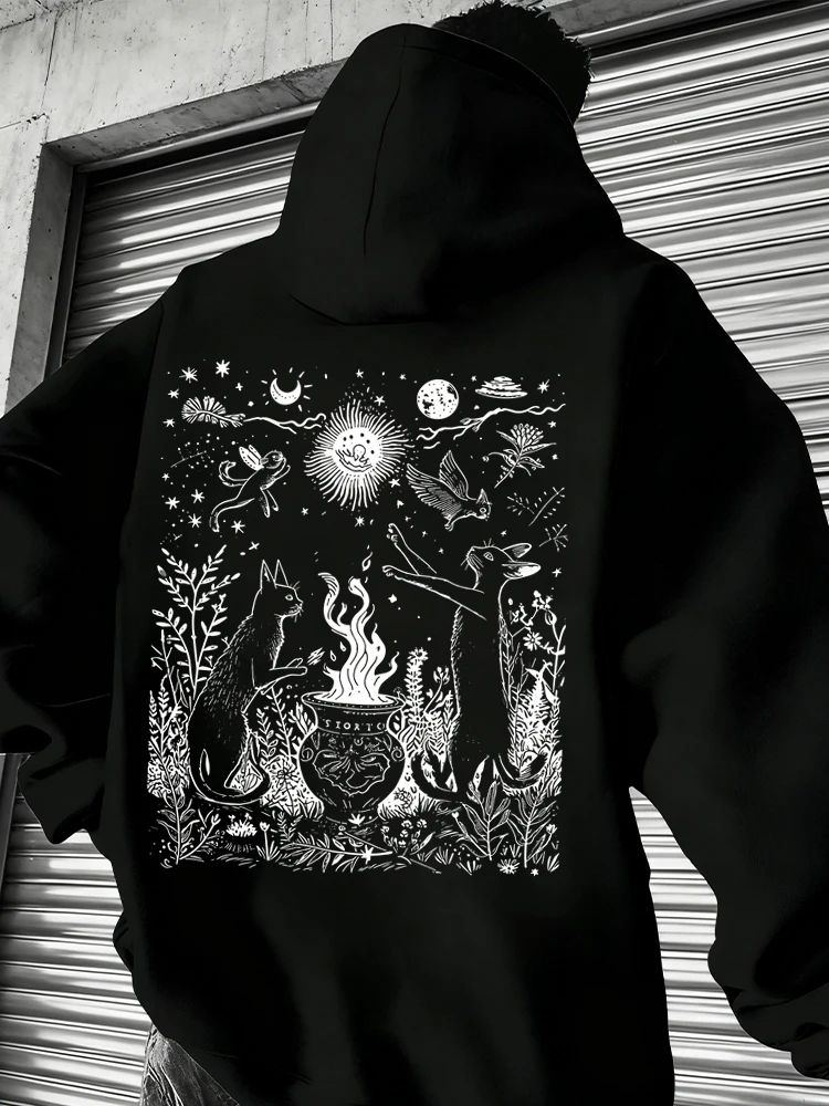 

Hip Hop Cat Print Hoodies Women Men Fun Animal Psychedelic Kitten Casual Hoody Harajuku Long Sleeve Unisex Hoodie