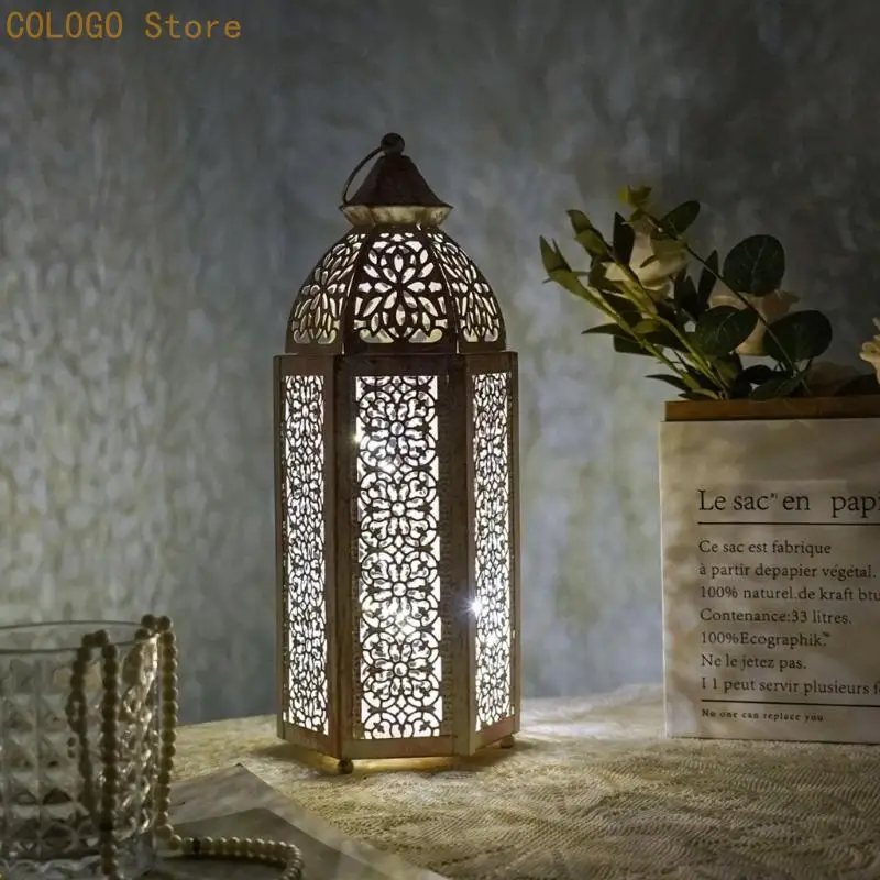 Hollow Lantern Moroccans Lantern Decorative Lantern Holder for Patios D0LD