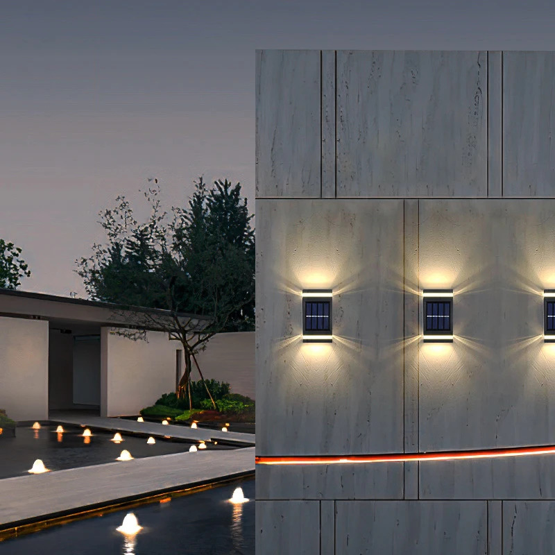 Solar Wall Lamp Outdoor Waterproof Solar Powered Up/Down Lighting for Garden Yard Home Exterior Decoration IP65 Solar Path Light