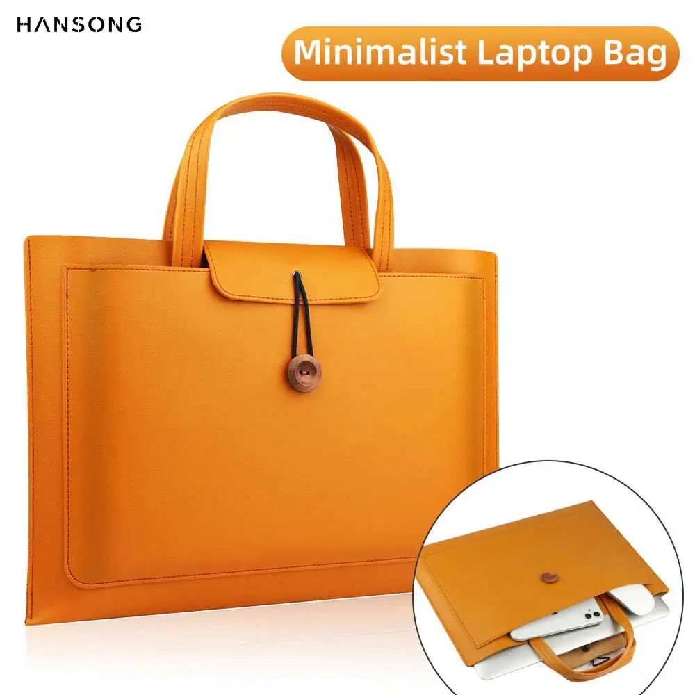 PU Leather Laptop Bag Case Carrying Briefcase for Macbook Air 13.3 14 15.6 inch Tablet Handbag Sleeve Fashion Bag
