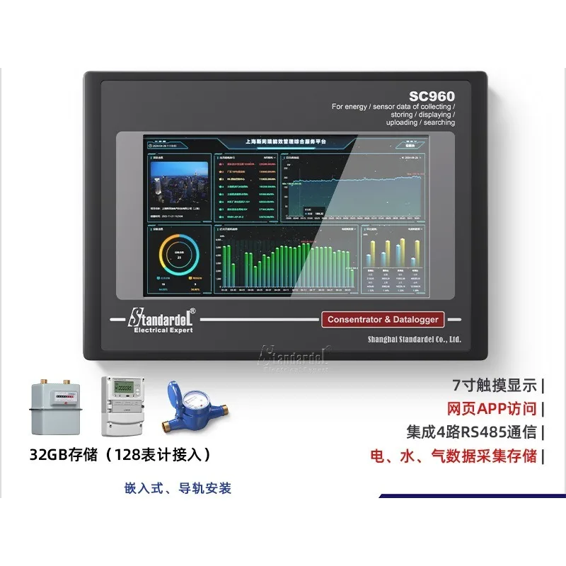 Energy Management Data Centralized Server System SC960 Collector Electricity, Water and Gas PC Web Page Mobile APP Access
