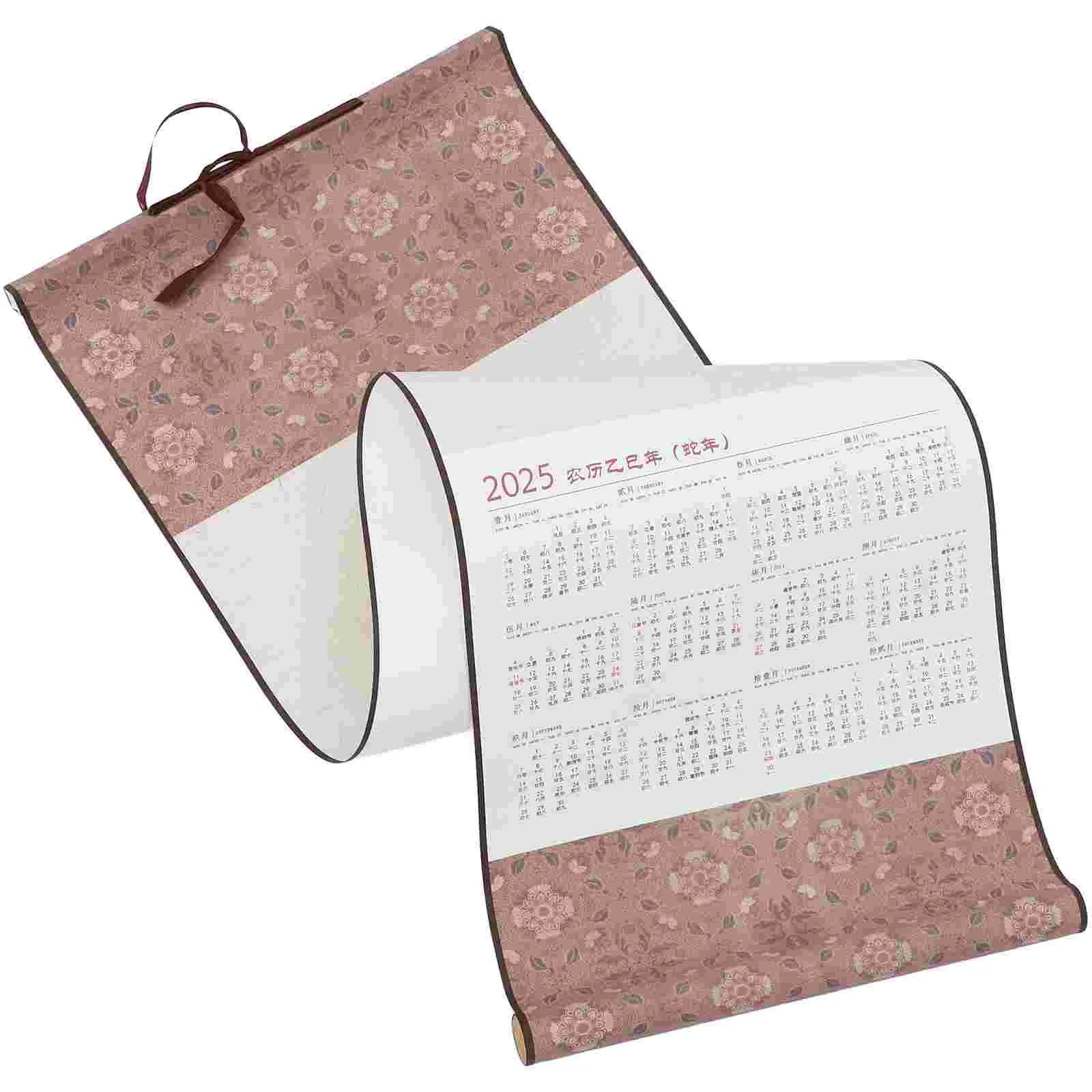 Wall Hanging Scroll Calendar Chinese Painting Paper Yearly Monthly Multi-function Blank