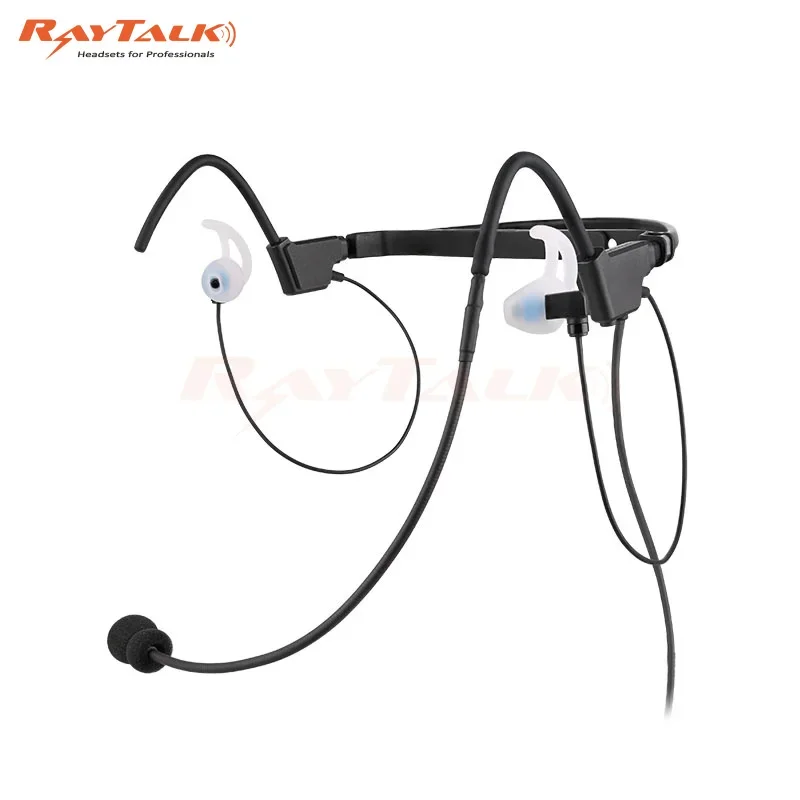 In Ear Type Raytalk PH-500 GA 2 Way Radio Communication Aviation Pilot Headset Noise Cancelling Bo om Microphone