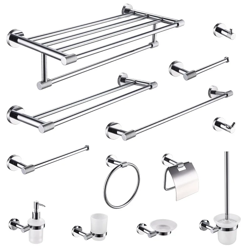 

Chrome High-end European 304 Stainless Steel Bath Towel Rack, Towel Rack, Bathrobe Hook, Sanitary Tissue Rack, Bathroom Pendant.