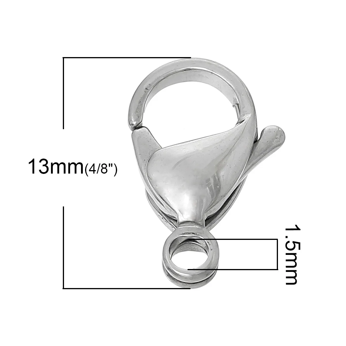 10pcs 6 7 8 9mm Stainless Steel Lobster Clasps Silver Color End Clasp Women For DIY Jewelry Making Necklace Bracelets Findings