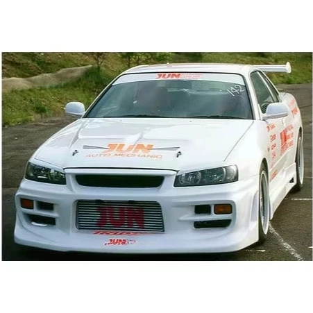 FRP Fiber Glass 1999 to 2002 Nissan Skyline R34 GTR JUN Style Front Bumper Body Kit For Skyline R34 GTR Front Bumper