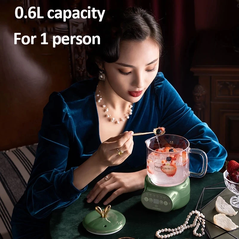 Hervidor eléctrico portátil para oficina y hogar, taza de estofado de 600ml, olla de preservación de la salud, taza de agua hervida, tetera de té, taza de calefacción, 220V