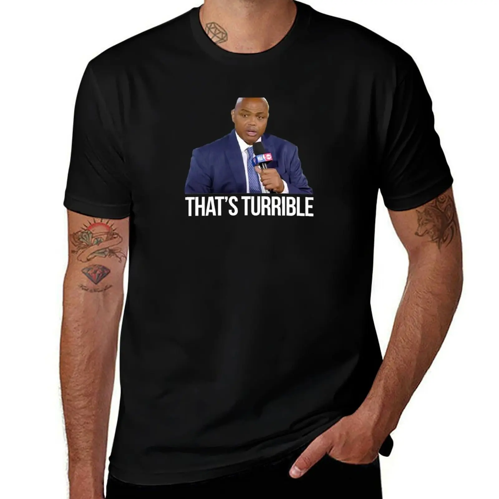 

Charles Barkley - That's Turrible Meme T-Shirt Anti-Fade Casual Tee Shirt