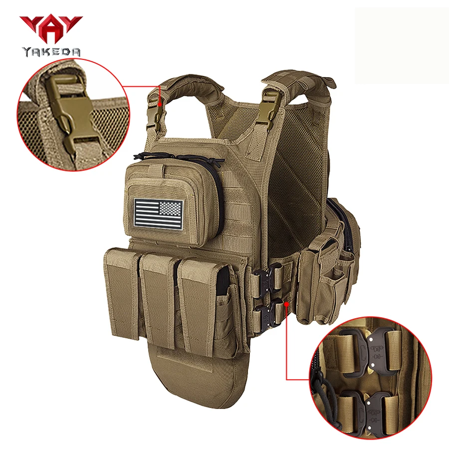 

YAKEDA metal quick release triple equipment bag hunting vest