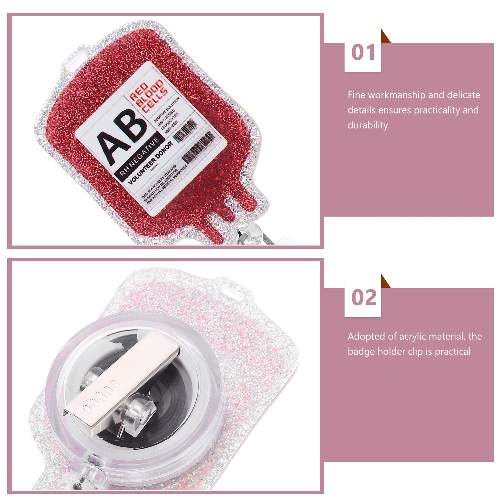 Sturdy Badge Buckle Multi-Function Id Card Holder Fine Workmanship for Various Costumes Nurse Badge Reel Name Tag Holder