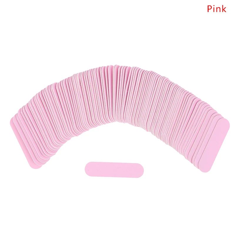 100Pcs/Lot 6cm Mini Nail Files Art Tools Artificial Sander Paper Buffers Disposable Cuticle Remover Buffers Slim Crescent Grit