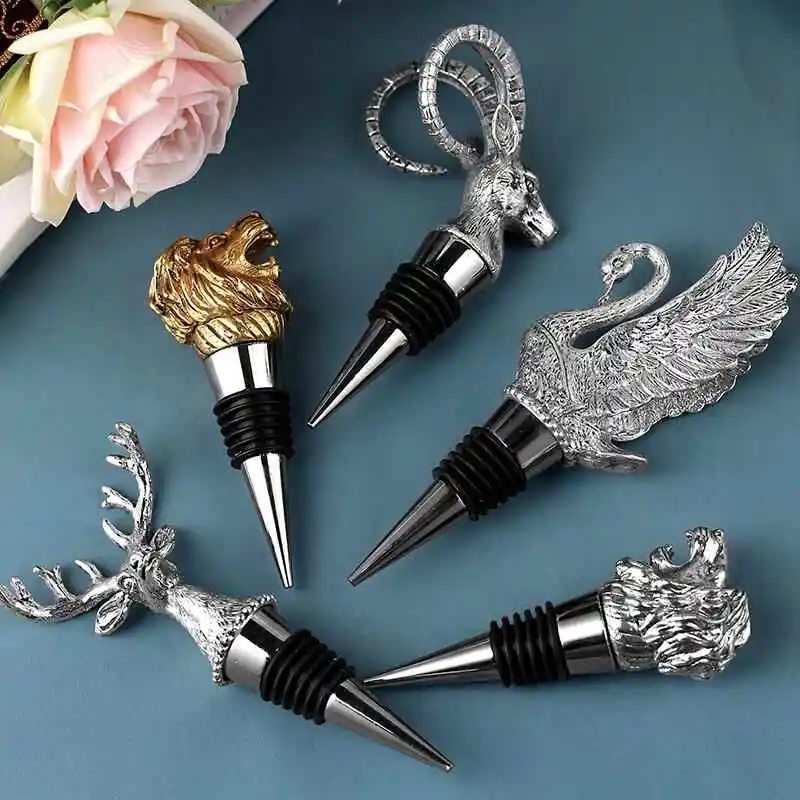 Elegant Creative Wine Stopper Bottle Cap Deer Head Design Home Use Red Wine Bottle Stopper Stainless Steel Beverage Accessories view 5