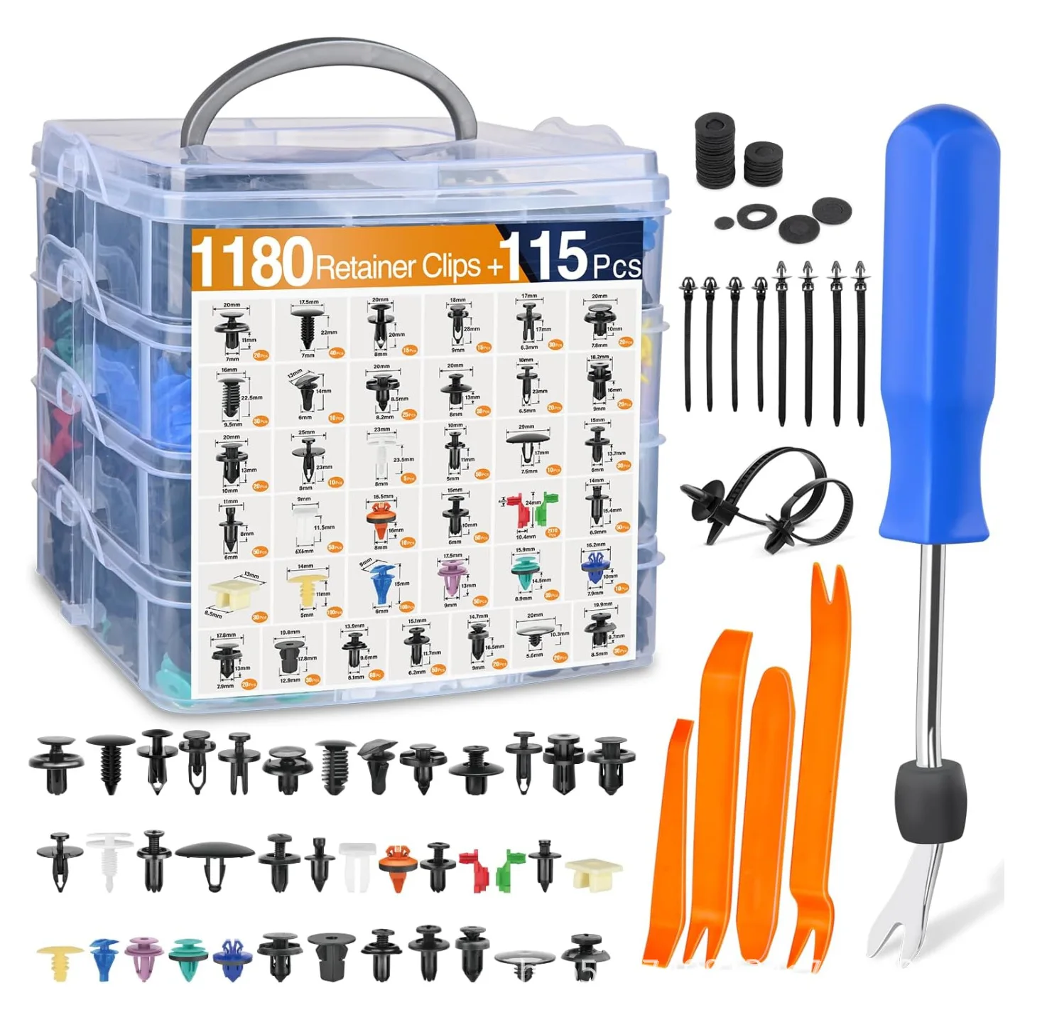 1295Pcs Car Fastener Clip Kit Fender Rivet Plastic Clips Auto Body Push Retainer Pin Rivet Bumper Door Trim Panel Repair