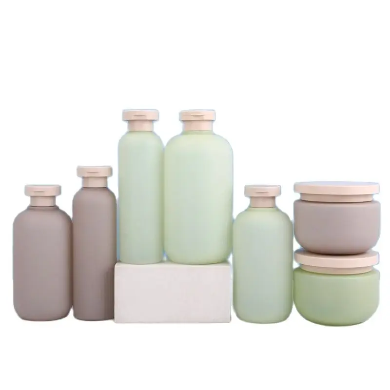 

Shampoo Shower Gel Bottle PE Green Refill Bottles Flip Lid Grey Cream Containers 250ml Plastic Cosmetic Jars 200ml 300ml 500ml