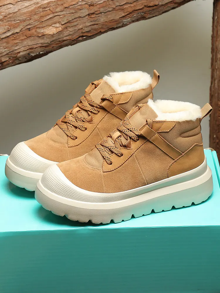 Thick-Wool Snow Boots Men Winter Thick-Sole Fleece-Lined Comfortable Cold-Proof -40°C Insulated Cotton Boots