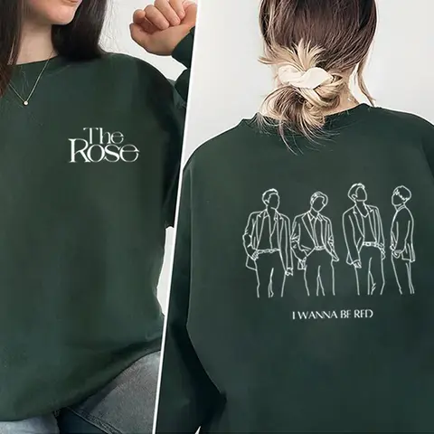 Rose Kpop-tröja Tillbaka till mig-tröja Trendig koreansk tröja K-pop-tröja Unisex Casual Långärmad tröja med huva 8 best sales Kpop The Rose - №8