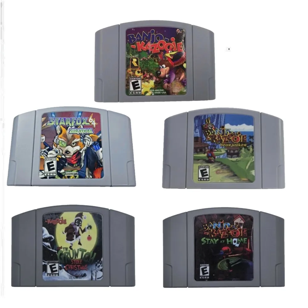 Casete de juego N64, versión estadounidense, serie Banjo-Kazooie, Star Fox, Classic Creep Capers, casete de juego en inglés de 64 bits, regalos de juguete