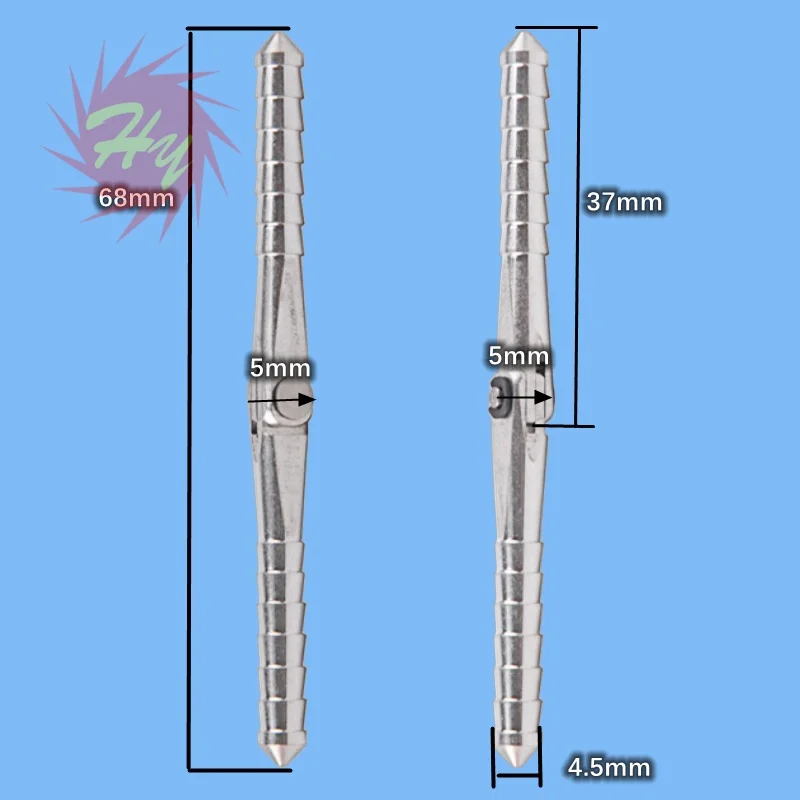 5 Pcs Metal Needle Hinge Stick Pivot Pinned And Round Hinges Stitch Pin  For RC Aircraft Model Accessories Color Silver