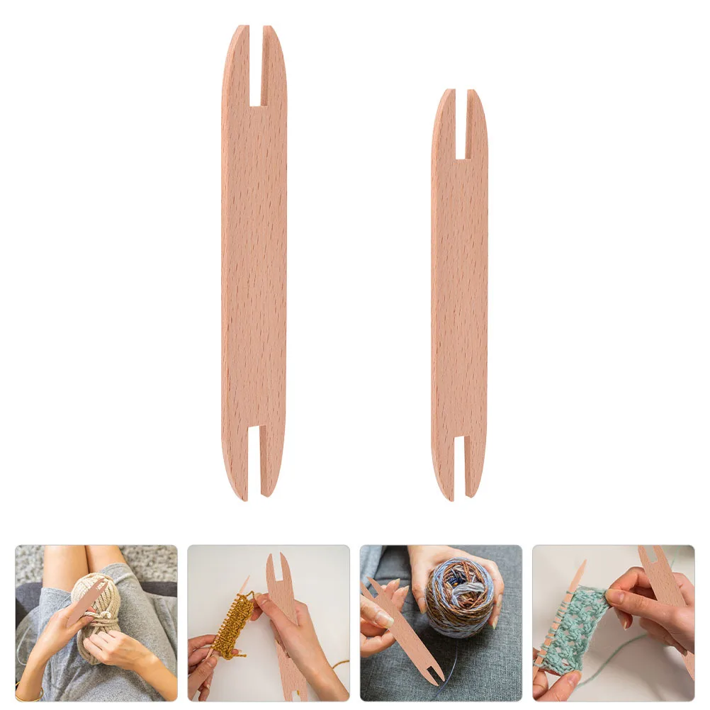 

2Pcs Weaving Tools Wooden Shuttles Professional Lightweight Durable Knitting Needles for Sweaters Scarves Blankets Crochet DIY