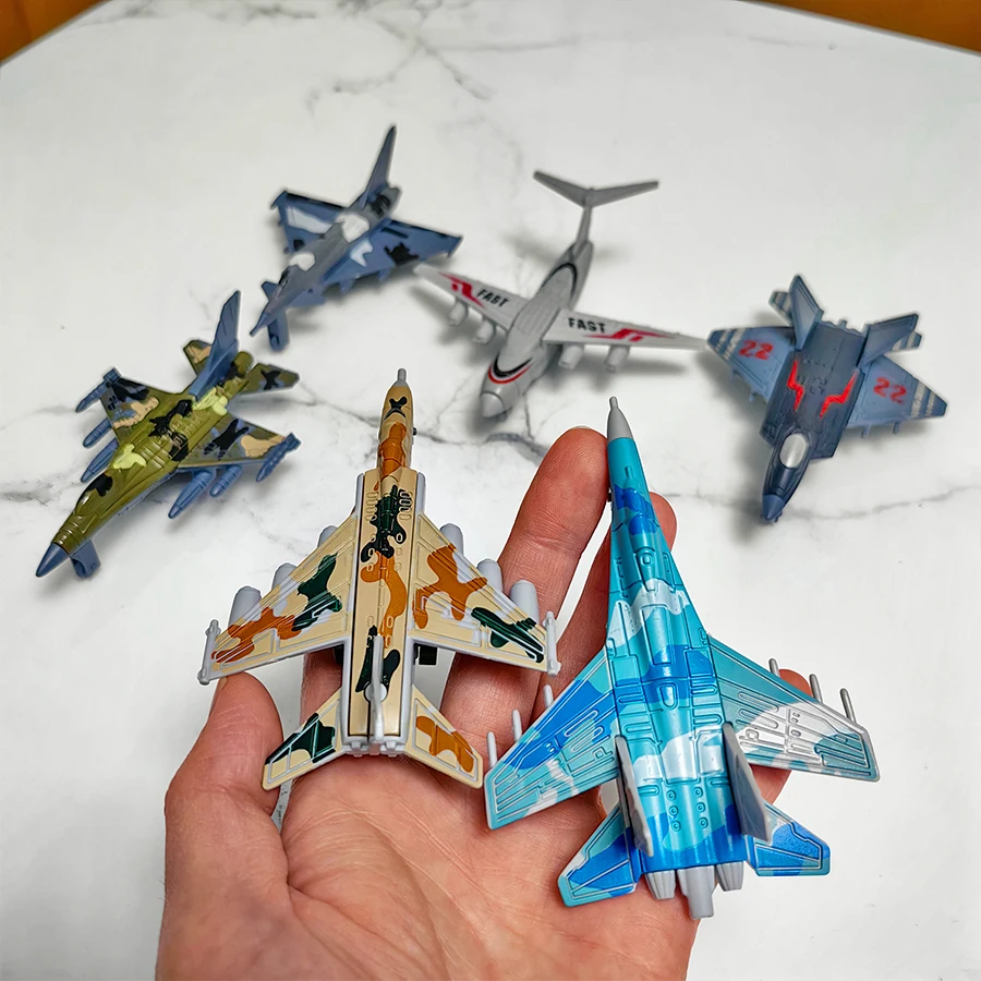6 قطع من لعبة مجموعة الطائرة المقاتلة يمكن للأطفال على السواحل مجموعة عرض المنزل لتزيين هدية عيد ميلاد الأطفال #3