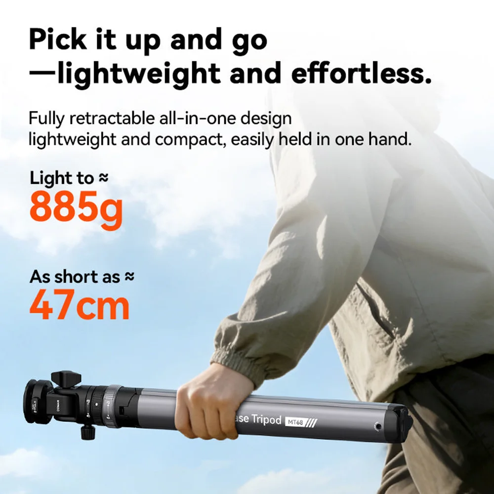 COMAN MT68 One Touch Quick Release Light Stand Tripod 83.4-inch Adjust 360° Pan for Cameras COB Photography Lamp Fill light