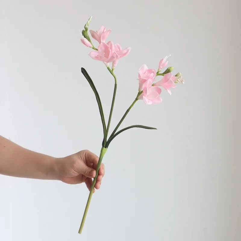 PU Schneeorchidee Künstliche Blumen Hochzeits-Brautstrauß Kunstblumen Freesie Wohnzimmerdekoration Künstliche Blumen Kopfschmuck – Detail 11