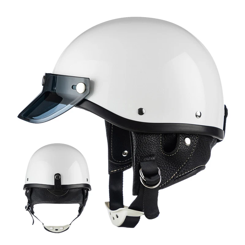 Punkt genehmigt Retro Low Profile Halb helme für Motorrad fahren Motorrad Moped Open Face Helm Cascos abs Sicherheits kappe