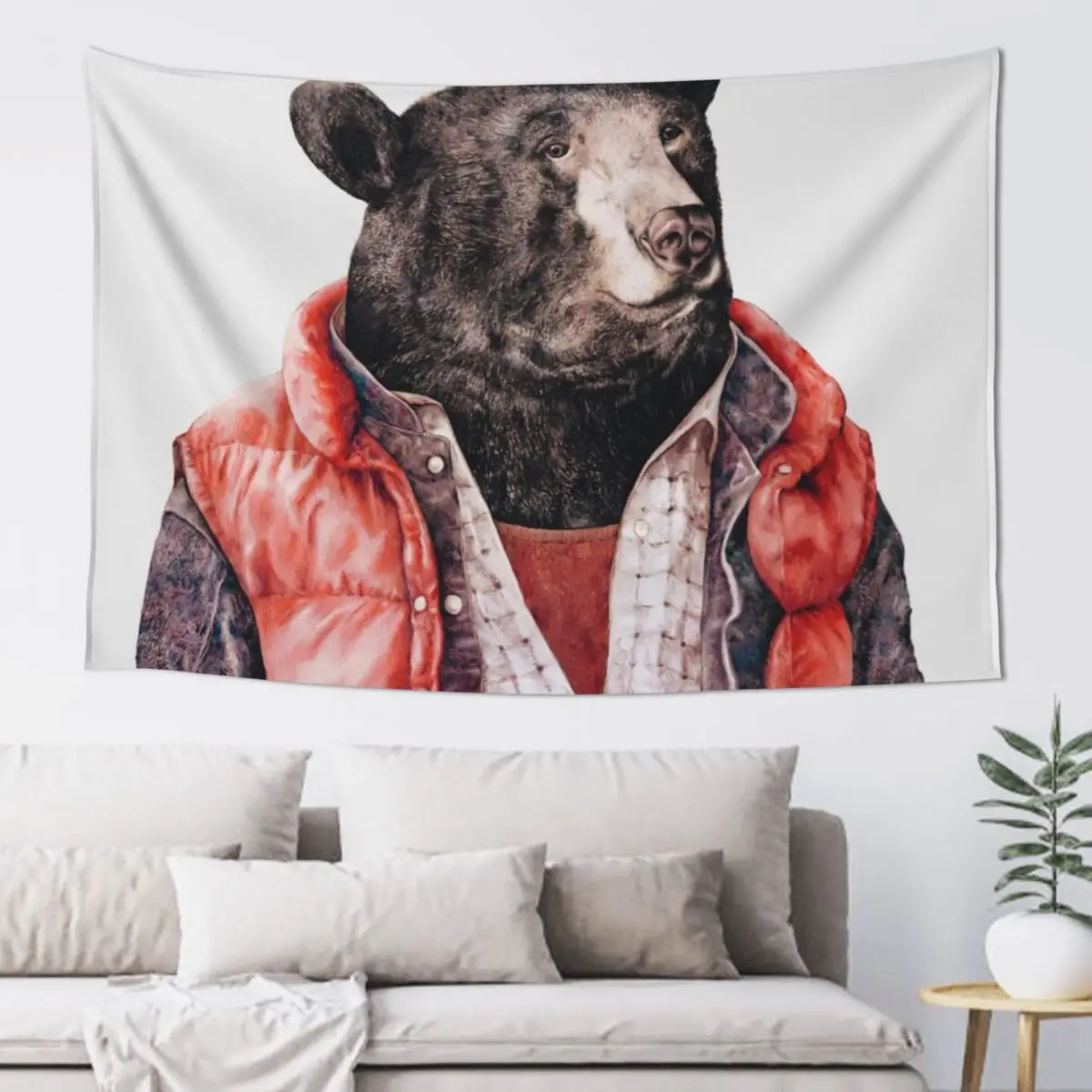 Black Bear Tapestry Wall Tapestries Living Room Decoration Aesthetic Room Decorations Tapestry