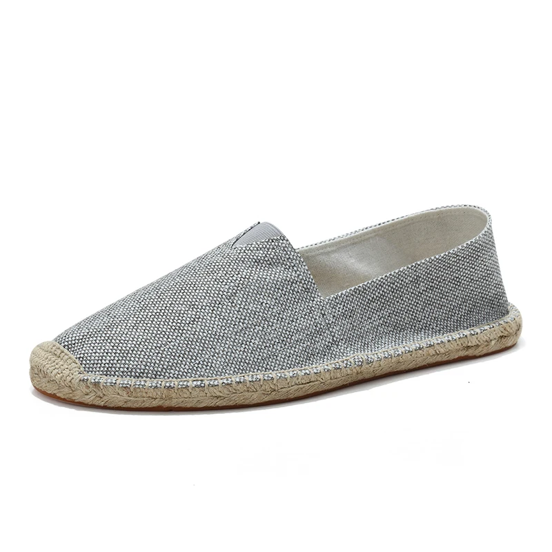 Man Espadrilles Hemp Canvas Flat Plus Size Fisherman Driving Footwear Women Sewing Flax Shoes Slip on Loafers Casual Shoes