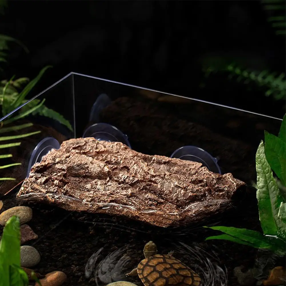 

NEW Turtle Drying Platform Simulation Rock Tree Bark Floating Hide Caves Basking Platform For Aquarium Decoration