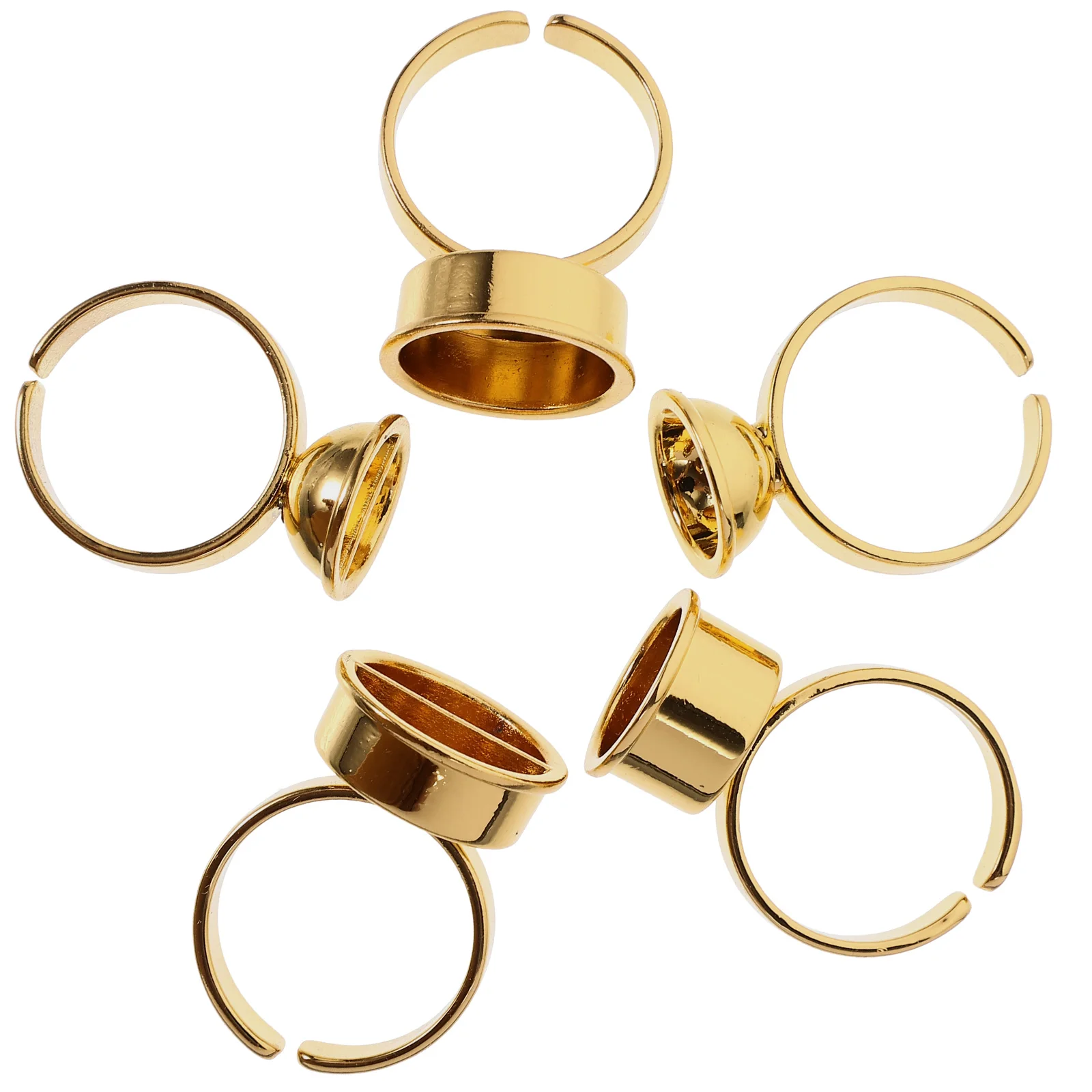 

5 Pcs Eyelash Glue Ring Metal Cups Holder Lash Extension Tool Lightweight Practical Design Ergonomic Comfortable Wear Easy Use