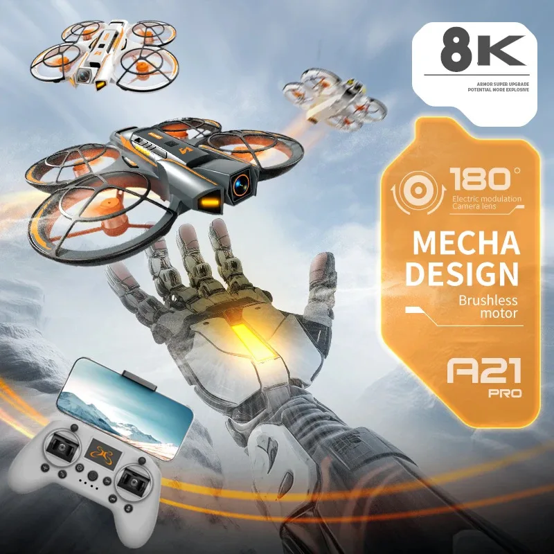 A21 PRO طائرة بدون طيار احترافية FPV 8K HD كاميرا مزدوجة فرش السيارات تجنب العوائق UFO كوادكوبتر لعبة