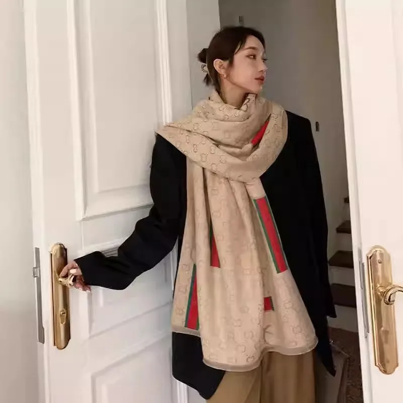 新作高級冬用両面カシミヤロングフリンジスカーフ高品質女性用厚手ラップショールレディースパシュミナ暖かいスカーフ