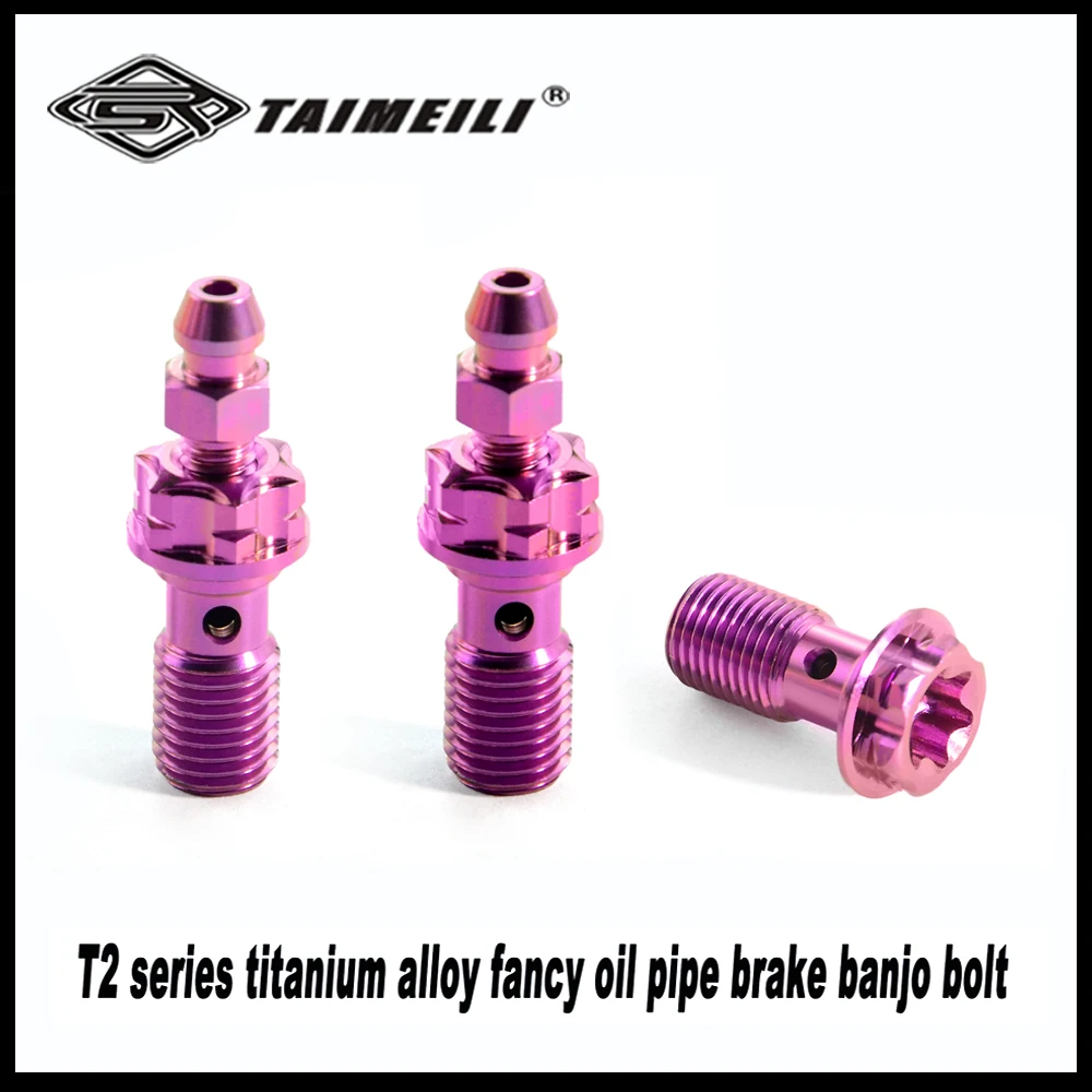 TAIMEILI 1pcs/Motorcycle brake caliper tube titanium screw fancy bolt M10 p10/1.25  green/Anode blue purple modified parts