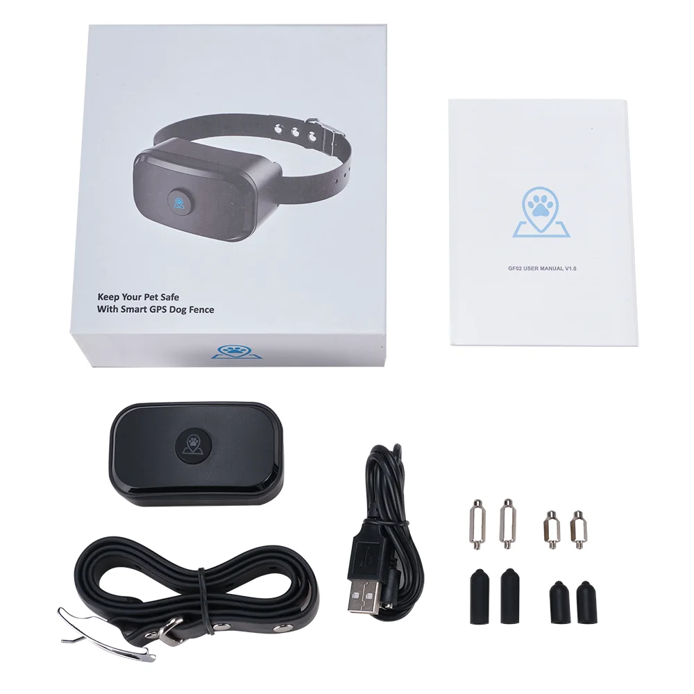 

Factory GPS Pet Containment System IPX7 Waterproof Rechargeable Shock Collar Dog Wireless Electric Fence