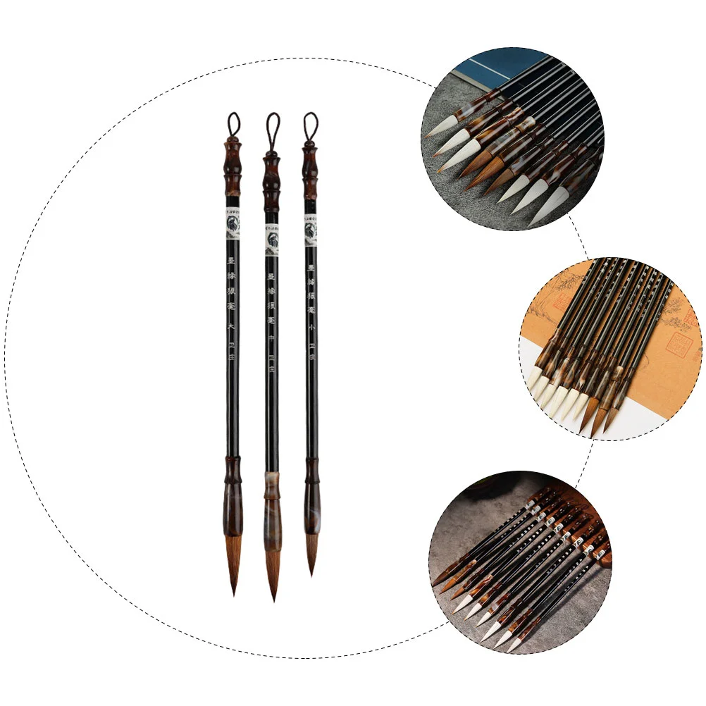 Drawing Brush Chinese Calligraphy Brush Pens Writing Couplets Brush Chinese Traditional Asian Wolf Hair Calligraphy Brushes