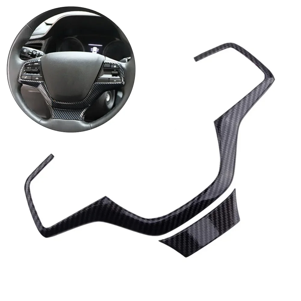 

For Hyundai Elantra 2017-2020 Car Steering Wheel Panel Cover Sticker Decorative Molding Trim Car Accessories ABS Carbon Fiber