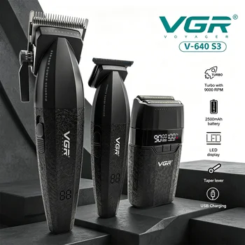 VGR Hair Trimmer Professional Hair Cutting Machine 9000 RPM Barber Shaver Cordless Hair…