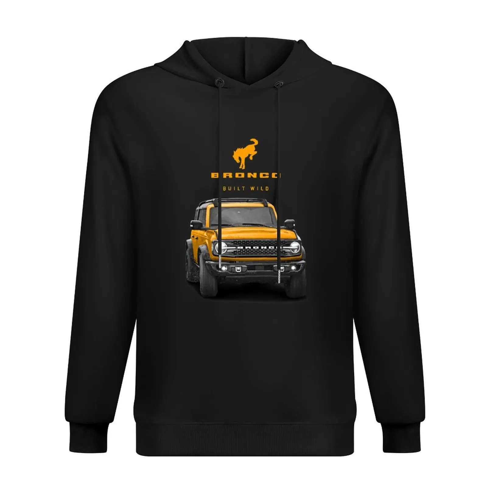 

Bronco and Logo - Cyber Orange Hoodie men's winter sweater mens clothing japanese style men's autumn clothes hoodie man