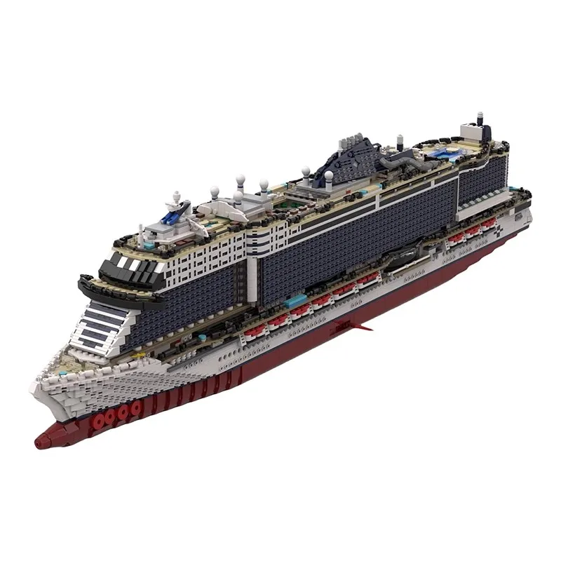 MOC Seashore Cruise Ships Building Blocks Set Large Ship MOC-116714 Model Idea Sets Assembled Constructor Bricks Toys Gifts