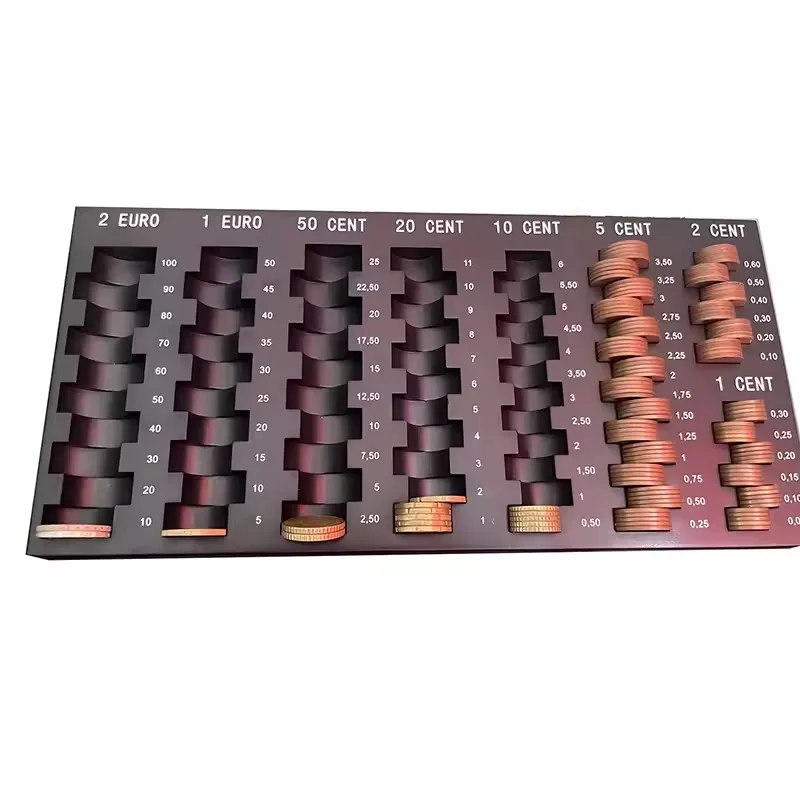 1pcs New Convenient Black European Storage Box Universal Plastic Coin Organiser Tray Gifts Coin Dispenser Pocket Organiser Box